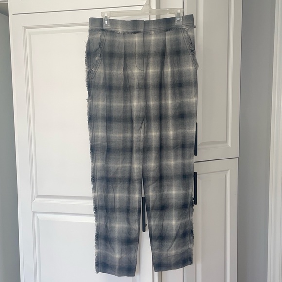 REBECCA TAYLOR Plaid Viscose /Wool Pants sz 4 - Picture 2 of 7